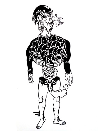 Gabriel Tiongson Pea Brain ink on paper © 2011